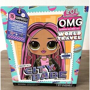 2021 LOL Surprise OMG World Travel CITY BABE Fashion Doll Includes 15 Surprises